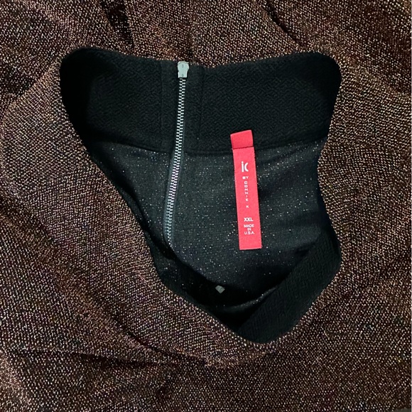 IC By Connie K Copper Metallic Colorblock Pullover Stretch Knit Tunic Top XXL - Picture 7 of 11